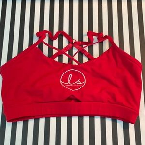 Ryderwear Lauren Simpson Sports Bra - Small, Red.